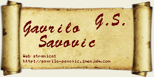 Gavrilo Savović vizit kartica